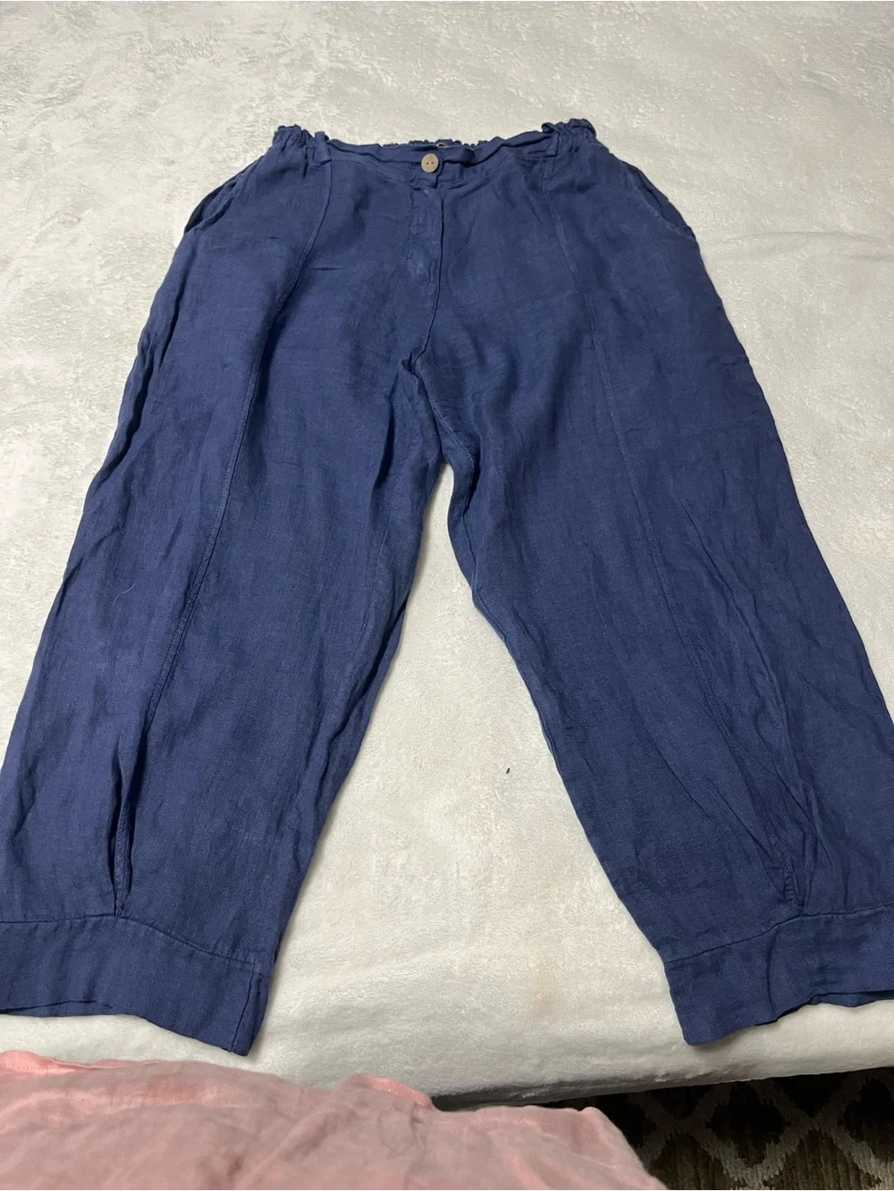 Lands Downunder  women Casual Linen Blend Navy Pants